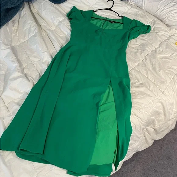 slim fit dress slacks Lilia Midi Dress Green / 8